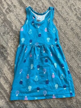 Gymboree Sleeveless Pineapple Print Dress in Turquoise